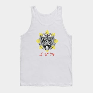 Tribal line Art Tiger / Philippine Flag Sun Baybayin word Tapang (Courage) Tank Top